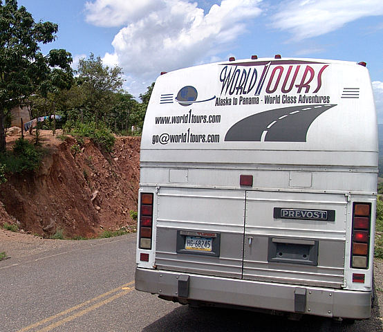 Bus rear on road